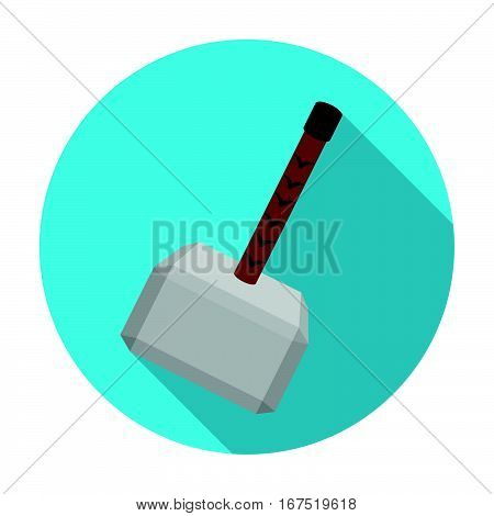 Viking battle hammer icon in flat design isolated on white background. Vikings symbol stock vector illustration.