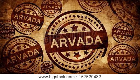 arvada, vintage stamp on paper background