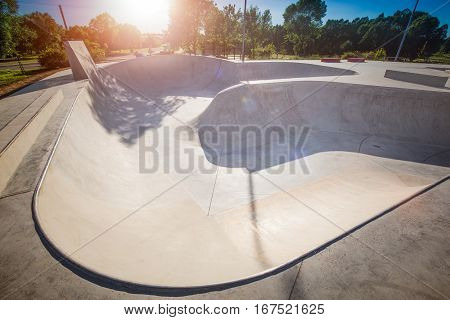 skating skate park skatepark design skateboard skateboarding empty concrete - stock image