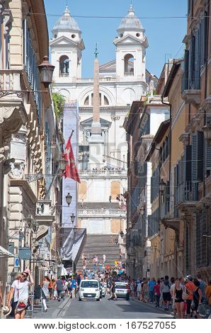 Rome-august 6: Famous Via Condotti Street People Go Shopping On August 6, 2013 In Rome. Via Condotti