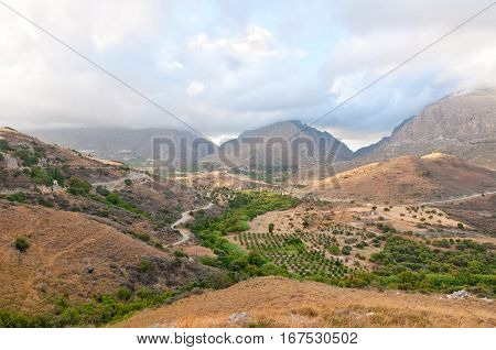 Landscape Of The Kourtaliotiko Gorge On The Ctete In Greece.