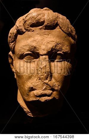 Roman Statue of Roman ruins of the ancient Roman city of Conimbriga Beiras region Portugal