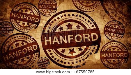 hanford, vintage stamp on paper background