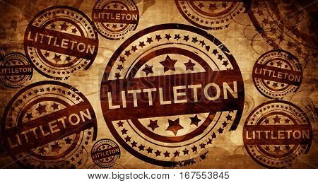 littleton, vintage stamp on paper background