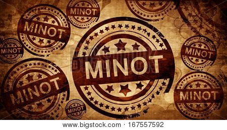 minot, vintage stamp on paper background