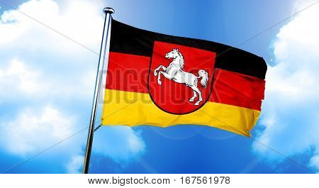 lower saxony, niedersachsen flag, 3D rendering