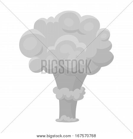 Nuclear explosion icon in monochrome design isolated on white background. Explosions symbol stock vector illustration.