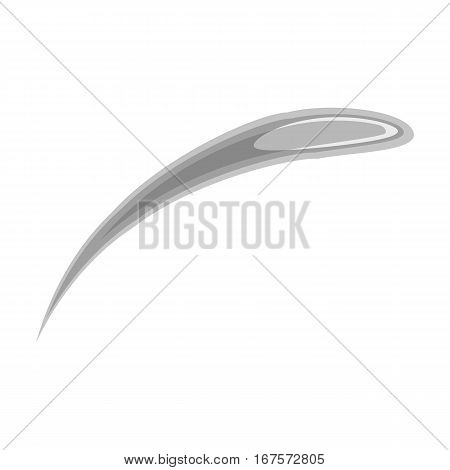 Comet Halley icon in monochrome design isolated on white background. Planets symbol stock vector illustration.