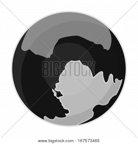 Pluto icon in monochrome design isolated on white background. Planets symbol stock vector illustration.