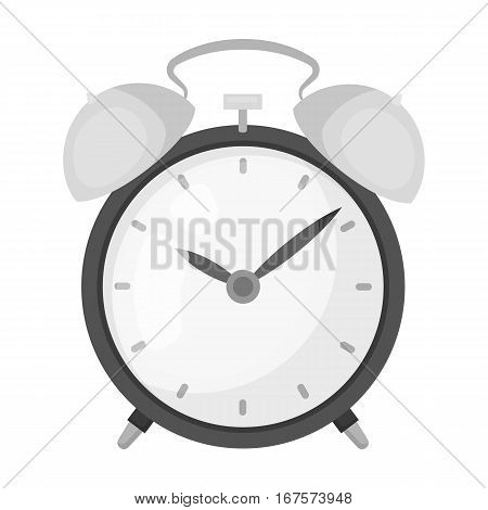 Bedside clock icon in monochrome design isolated on white background. Sleep and rest symbol stock vector illustration.