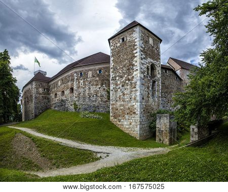 Wide view of the Ljubljana Castle Ljubljana, Slovenia