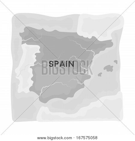 Territory of Spain icon in monochrome design isolated on white background. Spain country symbol stock vector illustration.