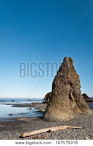 rock in Ruby Beach of Olympic National Park Washington State USA