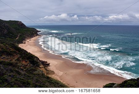 Beautiful waves on Glenaire beach in Australia.