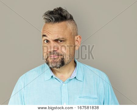 Man Squint Eye Curious Sucpicioius Squinting