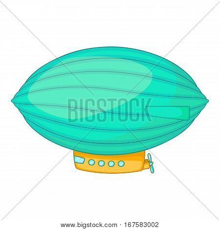 Oval airship icon. Cartoon illustration of oval airship vector icon for web