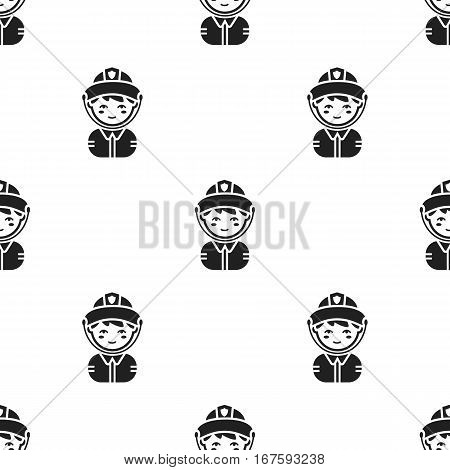 Fireman black icon. Illustration for web and mobile. - stock vector