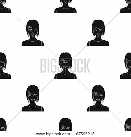 Blonde icon in black style isolated on white background. Woman pattern vector illustration. - stock vector