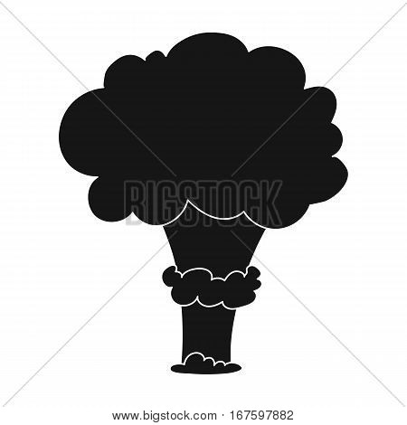 Nuclear explosion icon in black design isolated on white background. Explosions symbol stock vector illustration. - stock vector