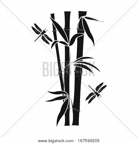 Bamboo icon in black style isolated on white background. Japan symbol vector illustration. - stock vector