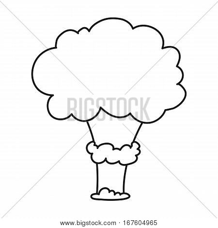 Nuclear explosion icon in outline design isolated on white background. Explosions symbol stock vector illustration. - stock vector