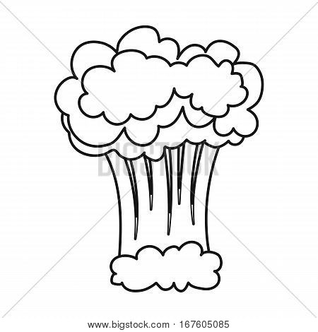 Nuclear explosion icon in outline design isolated on white background. Explosions symbol stock vector illustration. - stock vector