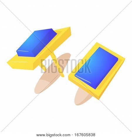 Cufflinks icon. Cartoon illustration of cufflinks vector icon for web