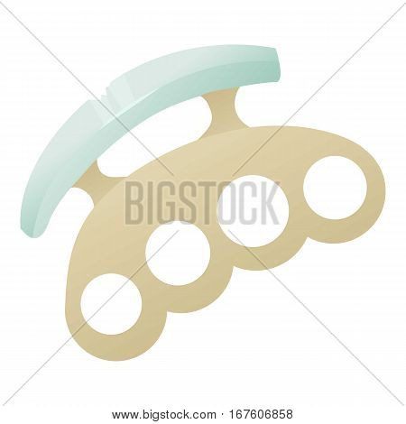 Brass knuckles icon. Cartoon illustration of brass knuckles vector icon for web