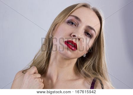 Lust. Portrait of a lascivious young woman. Seven Deadly Sins