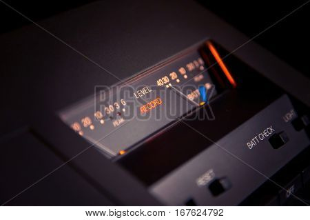 Stereo Cassette Deck Player Record Indicator with VU meters