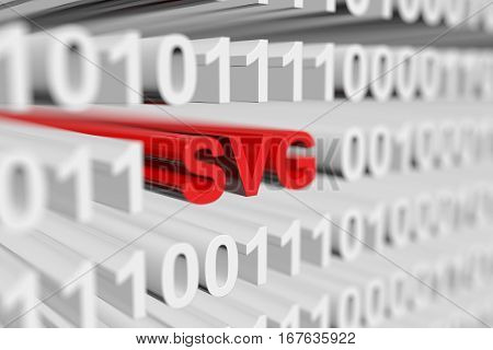 svg as a binary code with blurred background 3D illustration