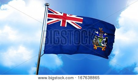 South georgie and the sandwich islands flag, 3D rendering