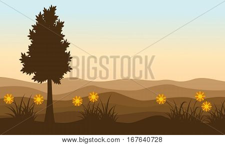 Vector art of spring landscape collection stock