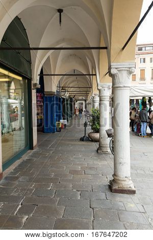 PADUA, ITALY - MAY 3, 2016: Palazzo della Ragione on Piazza della Frutta in Padue Italy