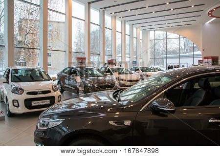 Showroom And Car Kia Of Dealership Kia-zentr Kirov In Kirov City In 2016