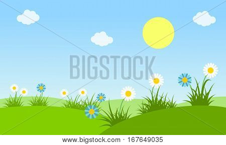 Beauty landscape at spring vector collection stock