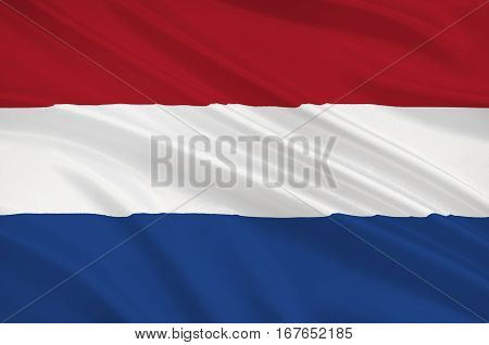 Flag of Netherlands or Kingdom of the Netherlands. 3d illustration