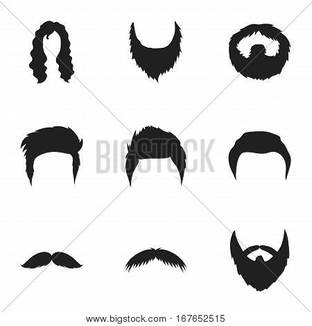 Beard set icons in black style. Big collection of beard vector symbol stock