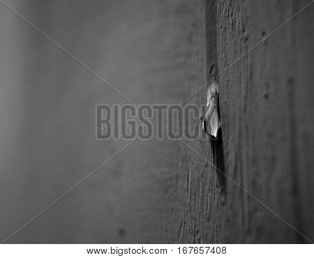 Single drop of water in the wall