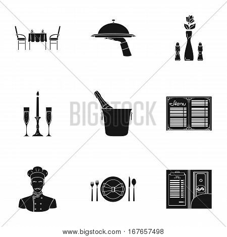 Restaurant set icons in black design. Big collection of restaurant vector symbol stock illustration