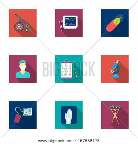 Medicine and hospital set icons in flat style. Big collection of medicine and hospital vector symbol stock