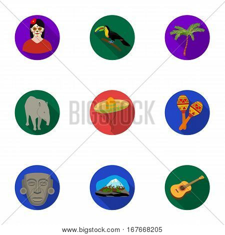 Mexico country set icons in flat design. Big collection of mexico country vector symbol stock illustration