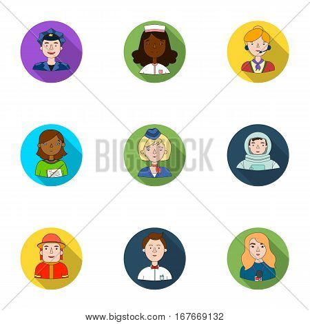 People of different profession set icons in flat design. Big collection of people of different profession vector symbol stock illustration