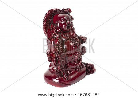Statue Laughing Buddha - Budai Or Hotei. Isolated Cheerful Monk.