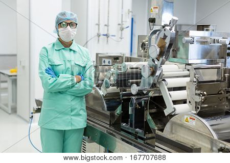 Scientist Is Standing Near Machine With Shafts
