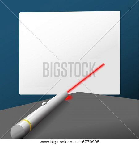 Machen Sie Ihren Punkt mit diesem Laser-Pointer auf einem Schreibtisch, Aufmerksamkeit auf Ihre Text-Grafik-presenta