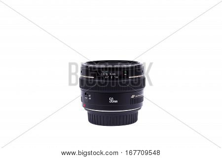 Kyiv, Ukraine - February 28, 2016: Canon 50Mm F/1.4 Ef Usm Lens. Canon Inc. Is A Japanese Multinatio