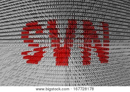 SVN as a binary code 3D illustration