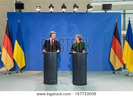 Angela Merkel And Petro Poroshenko