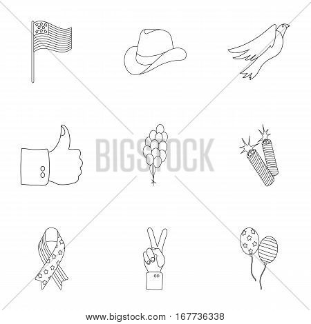 Patriot Day set icons in outline style. Big collection of Patriot Day vector symbol stock